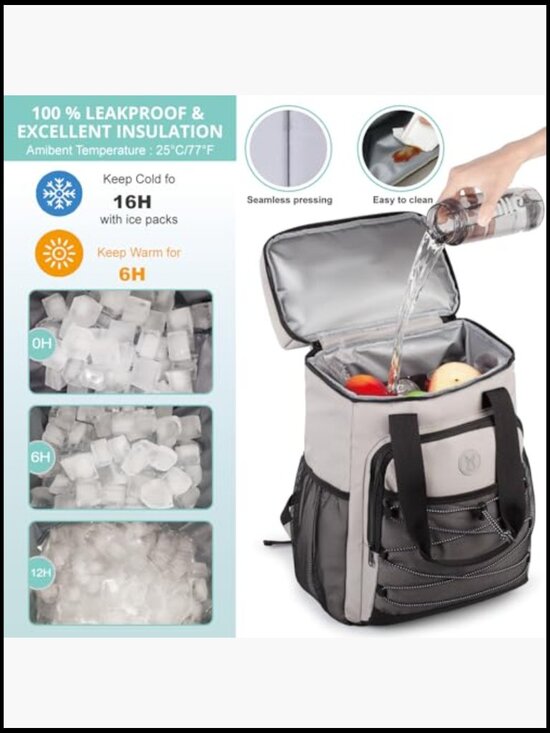 Insulated Leakproof Cooler Backpack Large Capacity Lightweight Camping Hiking main image 5